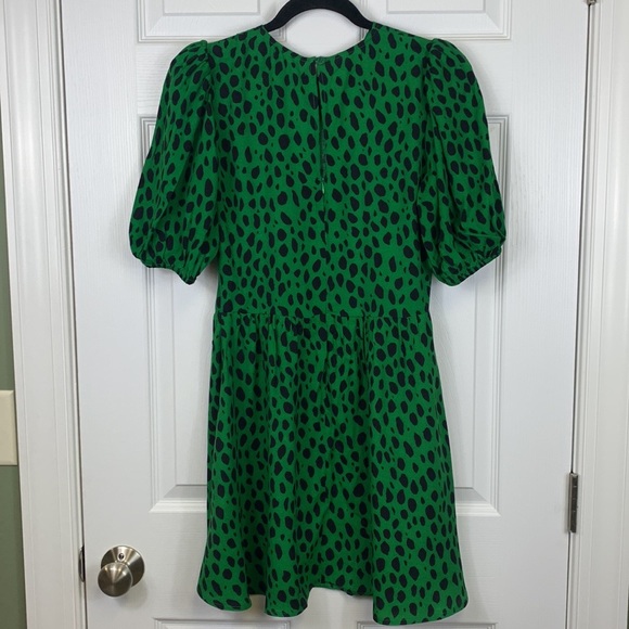 Reformation Kelly green and black Dulce mini dress sz 4 - Picture 8 of 13